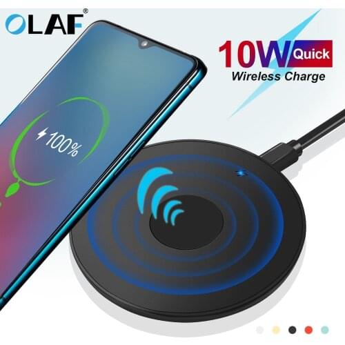 Olaf 10W Qi Wireless Charger USB Micro USB Fast Charging Pad for iPhone Xs XR X 8 11 Samsung S10 S9 Xiaomi Mi 9 Charger sans fil