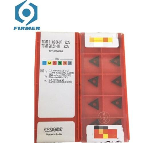 Original Carbide Inserts 50pcs Lathe Inserts TCMT110204-PM TCMT110304-PF 4225/4235/4325 Metal Cutter Lathe Turning Tool Cutter