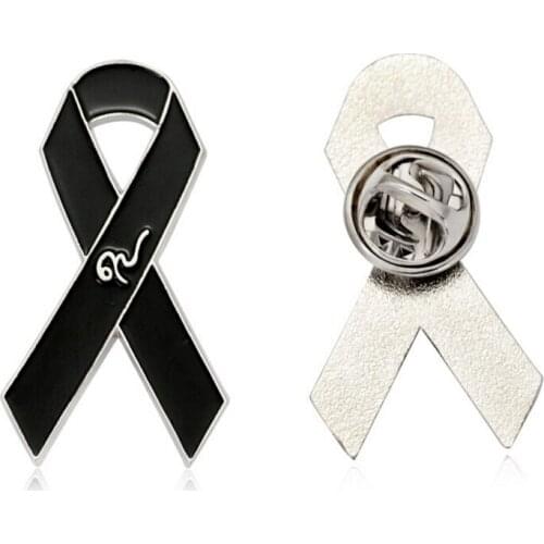 Memory Ribbon Brooches Breast Cancer Awareness Rhinestone Pin Garment Brooch Pin