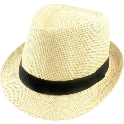 Summer Hats Solid Straw Hat for Women and man Beach Fedoras Casual Panama Sun Hats Jazz Caps 6 Colors 60cm