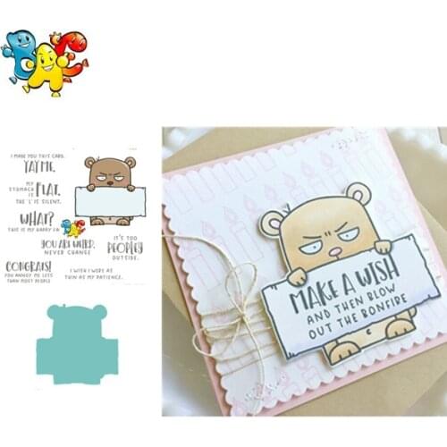 Bear Transparent Clear Stamps for DIY Scrapbooking/Card Making/Kids Christmas Fun Decoration Supplies