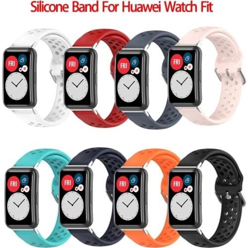 Sport Watch Band for Huawei Watch Fit Strap Candy Pure Breathable Silicone Bracelet for Huawei Watch Fit Wristband Accessories