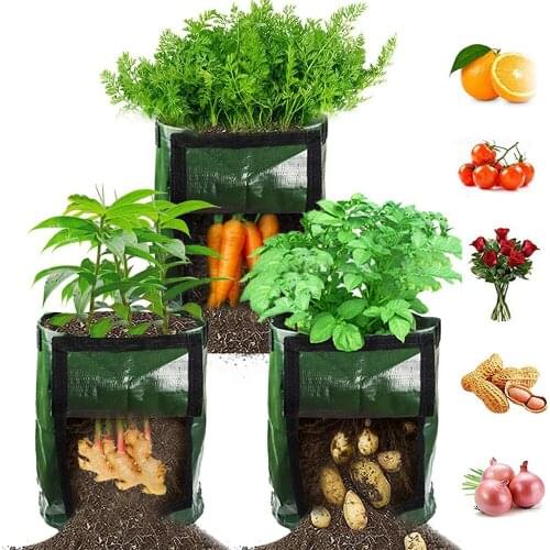 Growth Bag Home Garden Greenhouse Vegetable Planting Bags Vertical Garden Grow Bag Seedling Pot With Handle Potato Growing Tools