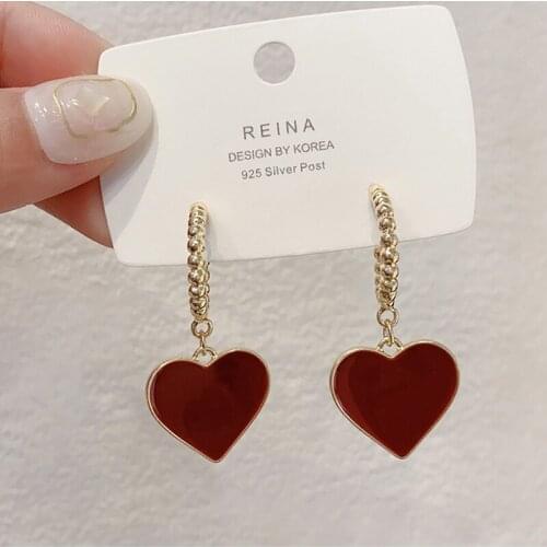 S925 Needle Fashion Earrings Jewelry Celebration Warm Sweet Heart Earrings For Women Girl Gifts Party