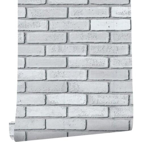 White 3D Faux Brick Self Adhesive Wallpaper Living Room Kitchen Bathroom Home Decor Removable PVC Wall Sticker