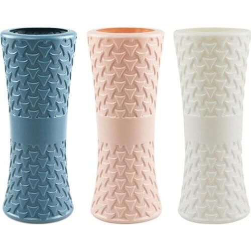 Nordic Plastic Vase Imitation Ceramic Flower Pot Glaze Plants Arrangement Decor K1MF