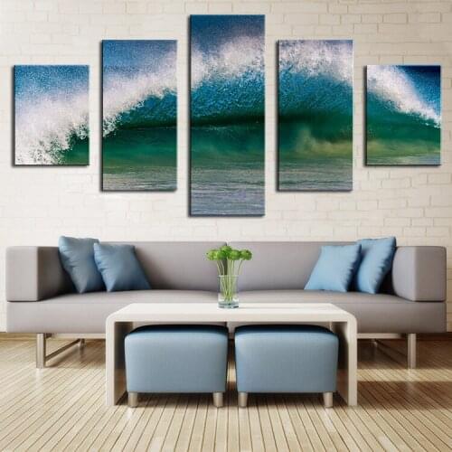 Ocean wave Modern Home Wall Decor Canvas Picture Art Print WALL Painting Set of 5 Each Canvas Arts Unframed