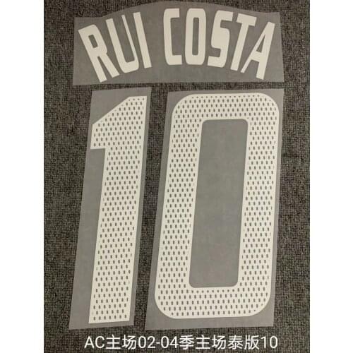 Super A Retro 2002 2003 2004 AC rui costa shevchenko maldini number font print, Hot stamping patches badges
