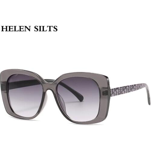 Vintage Oversized Square Sunglasses Women Fashion Gray Shades Sun Glasses Female Gradient Eyewear UV400 Ladies oculos de sol H44