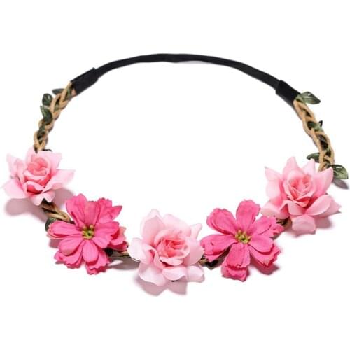 Women Flower Hairband Girls Crown Wreath Party Headpiece Wedding Floral Headband Hair Garland Hair Accessories