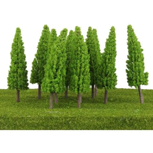 10 Model Tree Train Railway Wargame Diorama Scenery 1:50 Scale O Light Green