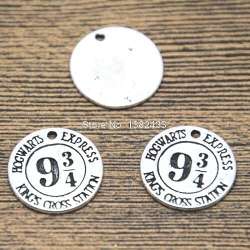 15pcs HP Hogwarts Express Platform Charms silver tone 9 3/4 Quarters charm pendant 20mm