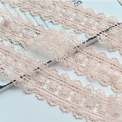 1 Meter/lot Width 24cm Delicate Red Black Skin Pink Embroidered Lace Applique Trim Ribbon Net Yarn DIY Clothing Accessories