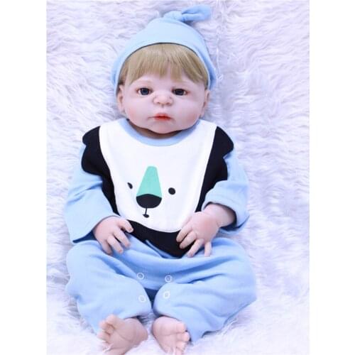 23" Full body silicone vinyl reborn Toy Lifelike modeling Real touch bebe alive infant dolls baby Child play house briquedos