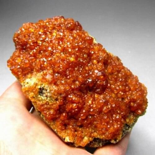 264g Spessartine Garnet+Smoky Quartz - crystals and stones healing Mineral specimen Home Decor feng shui decoration