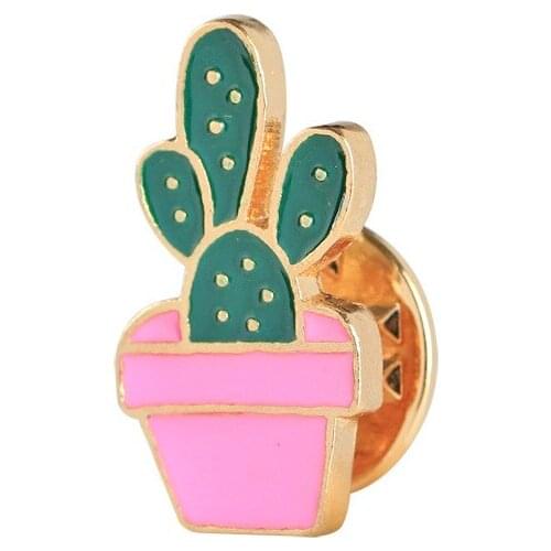 36PC Cartoon Cactus Brooches Cute Mini Plant Pot Enamel Women Denim Jackets Lapel Pins Hat Badges Kid Jewelry Accessories Hot