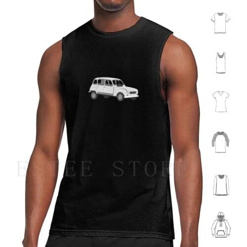 4 Gtl Grey Tank Tops Vest Sleeveless 4 Car Classic Custom Gtl Quatrelle Red Vehicle Vector 4L Retro Rides Ride
