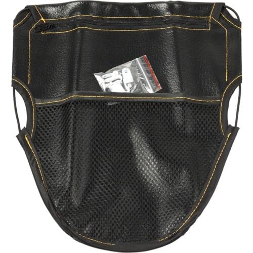 Black PU Motorcycle Under Seat Storage Pouch Bag Case Organizer Durable