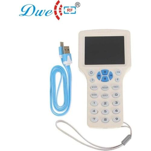 DWE CC RF 9 Frequency Copy Encrypted NFC Smart Card RFID Copier duplicator ID IC Reader Writer + 5 UID cards +5 EM4305 card free