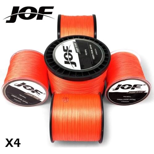 JOF 300M 500M 1000M PE Braided Wire Multifilament Fishing Line 4 Strands Fishing Tackle