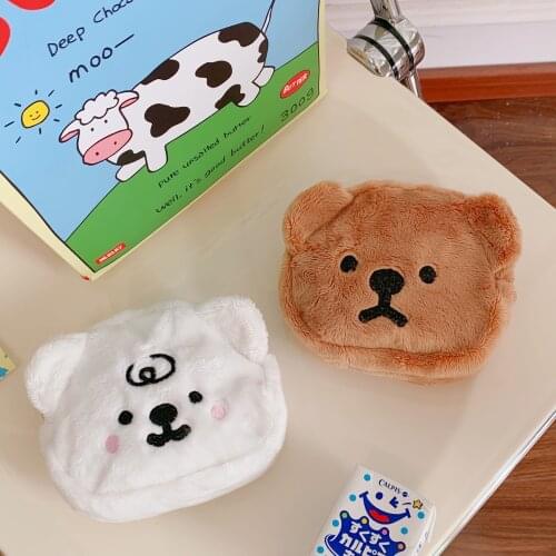 Kawaii Bear Coin Purse For Girls Small Cartoon Toy Wallet Portable Zipper Pouch Earphone Bag Storage Bag