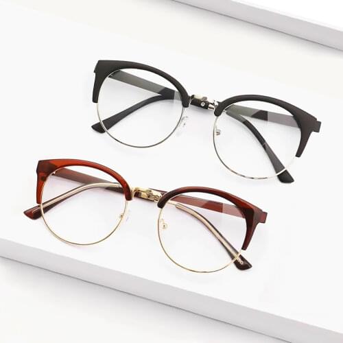 Transparent Spectacle Frame For Men Women Glasses Anti-fatigue Cat Eye High Quality Computer eyeglasses men Retro Optical Lens