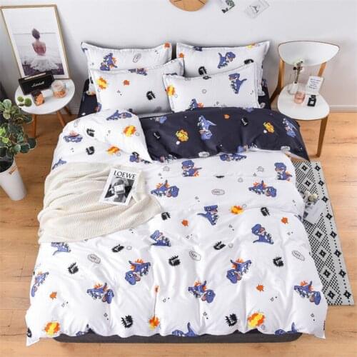 Boys Girls Dinosaur Bedding Set Cartoon Series Soft Breathable Quilt Cover Set with Bed Linen Bedsheet Kids Adult Bed Cover Cute