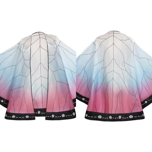 Anime Demon Slayer Kochou Shinobu Cosplay Costume Cloak Cape Outfits Halloween Carnival Suit