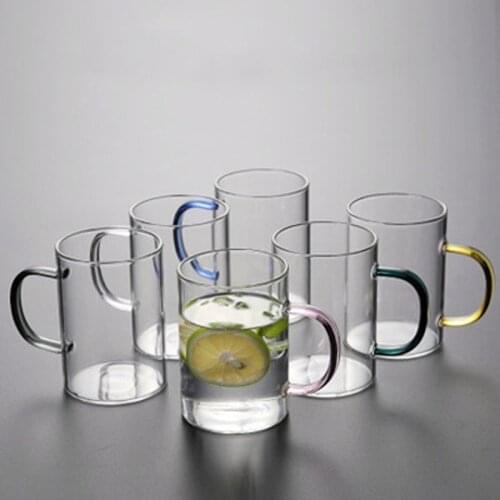 Creativity CUTE Coffee Glass Mug Letter Milk Tea Coffee Cup Cocktail Glass Transparent Mugs Handle Drinkware Beer Wine Glasses