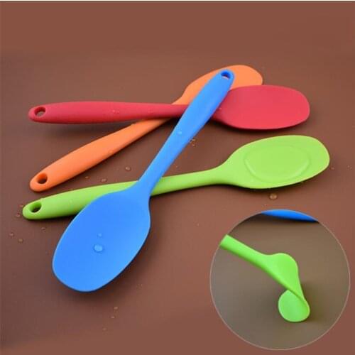 Colorful Silicone Spoon Heat Resistant Easy To Clean Non-stick Rice Spoons High Temperature Spoon Tableware Utensil Kitchen Tool