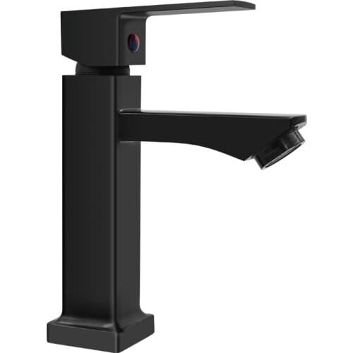 Matte Black Brushed chrome Bathroom Faucet Zinc Alloy Basin Faucet Deck Mounted Sink Single Cold Single Handle Tap