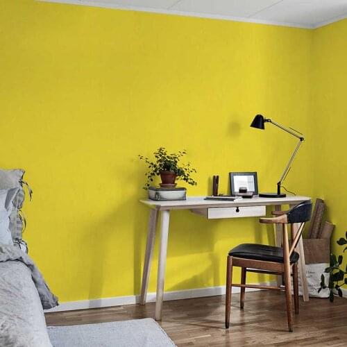 Nordic Plain Solid Color Lemon Yellow Wall Paper Modern Living Room Bedroom Background Mural Wallpaper for Walls