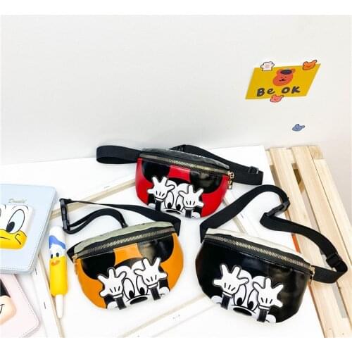 2021 Disney new cartoonmessenger shoulder bag Mickey Mouse children boy and girl chest bag waist bag messenger mobile phone bag