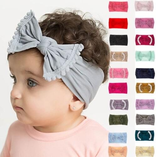 Toddler Girls Kid Baby Big Bow Hairband Headband Stretch Turban Knot Head Wrap Headwear