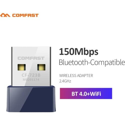Comfast Mini USB 2.0 150Mbps Wireless Wifi Adapter Dongle Receiver Network LAN Card PC Receive&Transmition Bluetooth 4.0