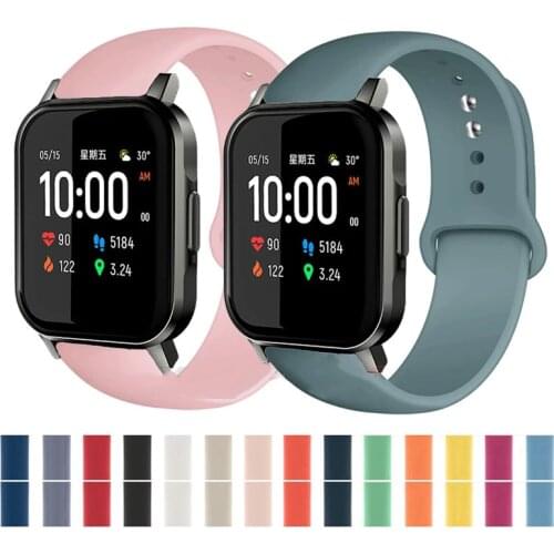 20mm/22mm Silicone band For Amazfit GTS/2/2e/GTS2 Mini/GTR 42mm/47mm/GTR2/2e/stratos 2/3 Sport Watch Bracelet Amazfit bip strap