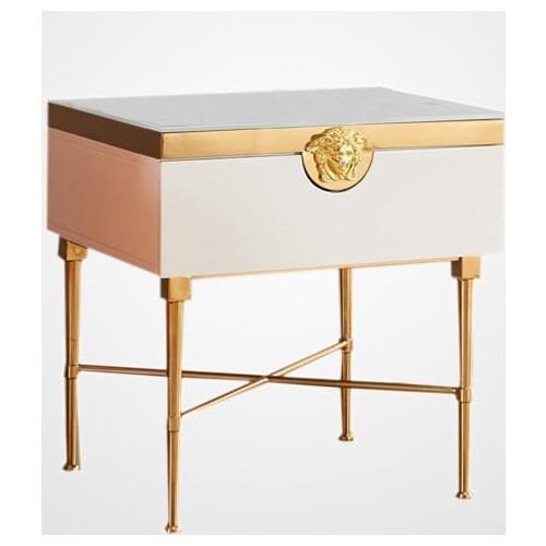 Special price modern simple sofa side cabinet corner cabinet black square living room small tea table telephone