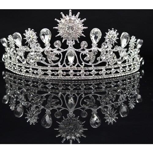 Marriage Hair Jewelry Ornaments Bride Rhinestone Crown Headband Wedding Crown Queen Bridal Tiaras Accessories
