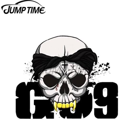 Jump Time 13 x 9.8cm For G59$uicideboy$ Skull Car Stickers Car Accessories Decal Waterproof Sunscreen Repair Trunk Decoration