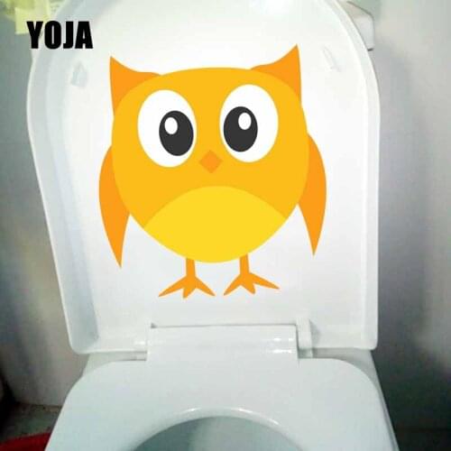YOJA 21.5X23.3CM WC Toilet Decal Cute Cartooon Owl Mural Wall Sticker Bedroom Home Decor T5-0534