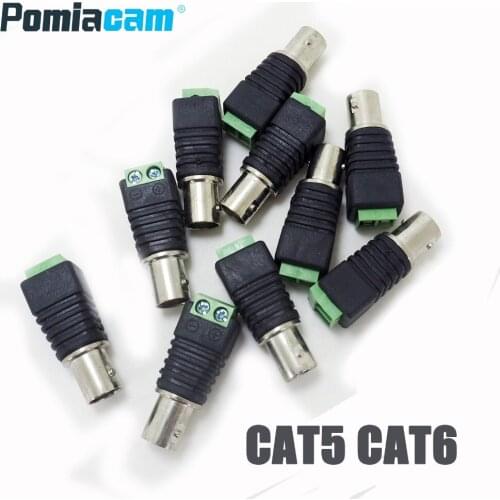 B-G1 Freeshipping 10pcs BNC female Jack Video Balun Camera connectors BNC Connectors Coax Cat5 Cat6 BNC female CCTV Connector