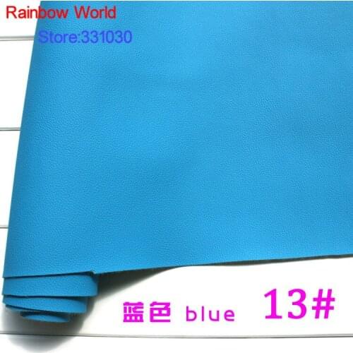 13# blue Micro Lychee Pattren high quality 1.2mm thick PU Leather fabric for DIY cars table bags bed material (140*50cm)