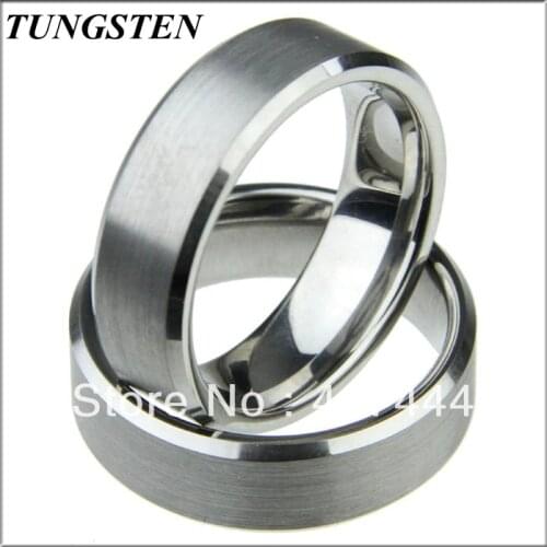 2013 New Arrival 8mm Tungsten Ring with Brushed Center and Polished Beveled Edges Wholesale 10 pieces /lot Free Shipping