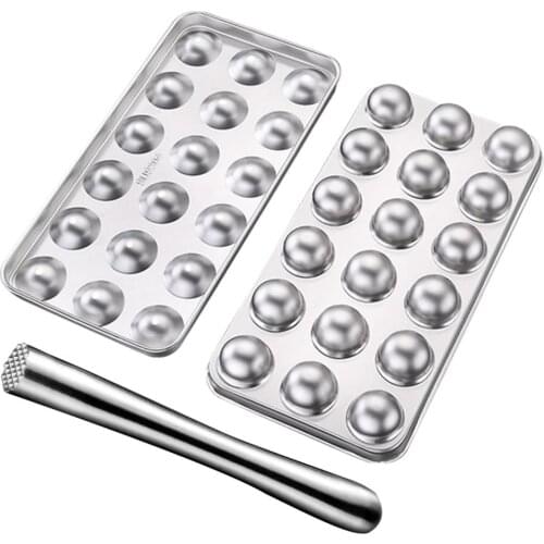 304 Ice Tray Mold Ice Ball Make Stainless Steel Ice Cube Jelly Mold Tray For Home Use & Bar