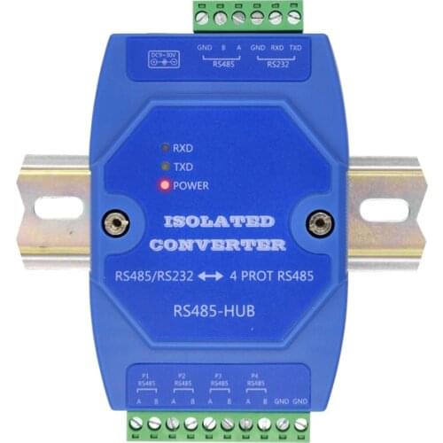 4-way RS485/232 hub photoelectric isolator sub-sharer splitter rs485hub1 in 4 out four