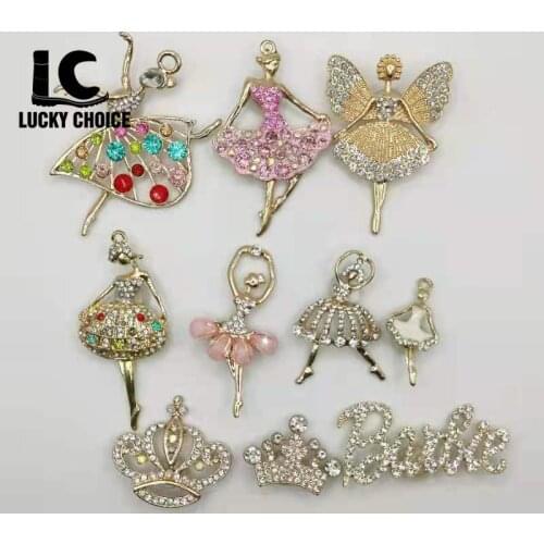 5/10pcs Cute Peral Dacing Girl Shoe Chain Slippers Charms for Croc Kids Decoration Accessories Woman Shoes Decorations