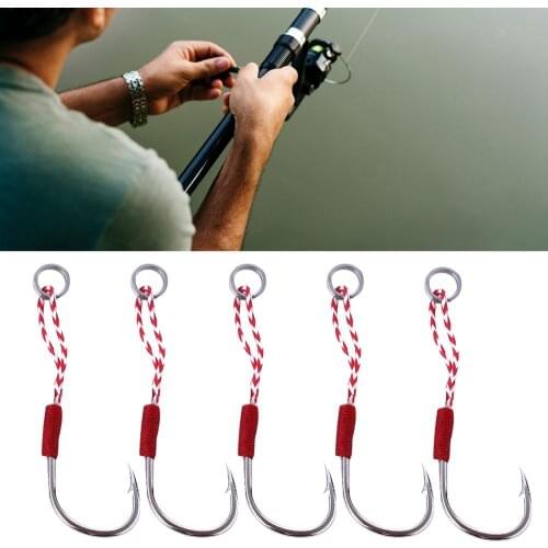 5Pcs Stainless Steel Fish Hooks Tackle Accessory for Outdoor Sea Ocean Fishing