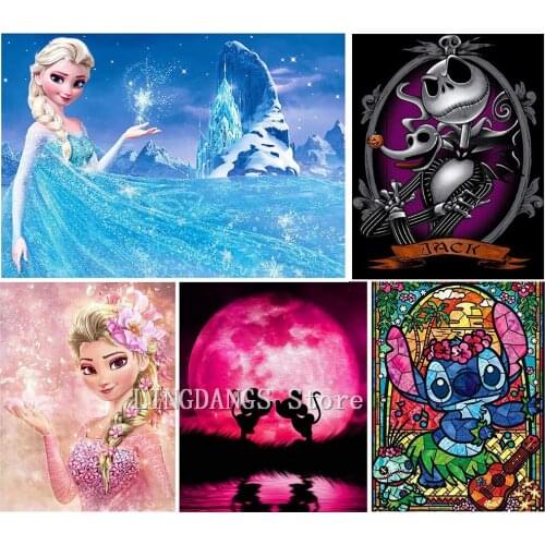 5D DIY Diamond Painting Disney Mickey Stitch Classic Anime Frozen Cartoon Character Diamond Embroidery Mosaic Home Decor Gift