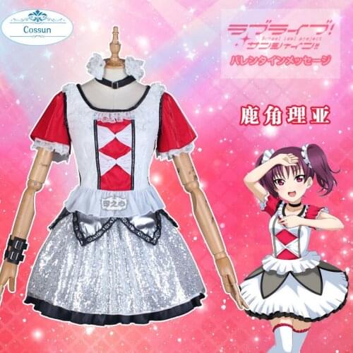 Anime! LoveLive!Sunshine Saint Snow Kazuno Leah Lovely Uniform Cosplay Costume Halloween Stage Performance Suit