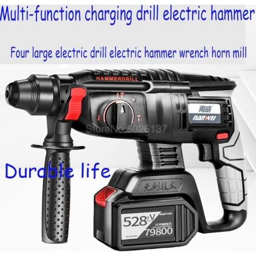 Brushless Electric Rotary Hammer Rechargeable Multifunction Impact Power Drill Tool With Battery Heavy Duty